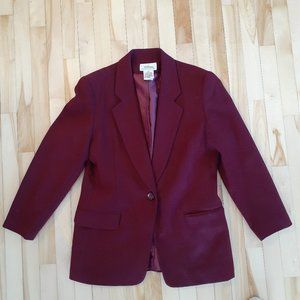 12P Worthington Blazer Burgundy 100% wool